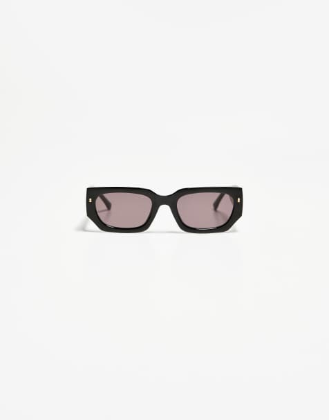 Bershka hexagonal sunglasses in black - view 1