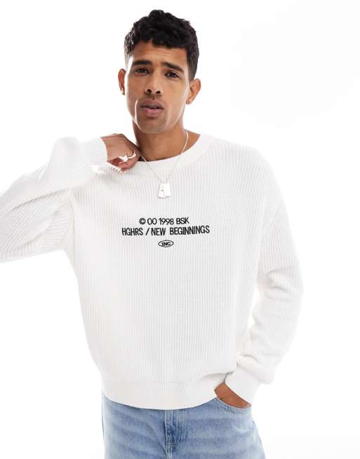 Bershka - HGHRS - Sweatshirt in wit