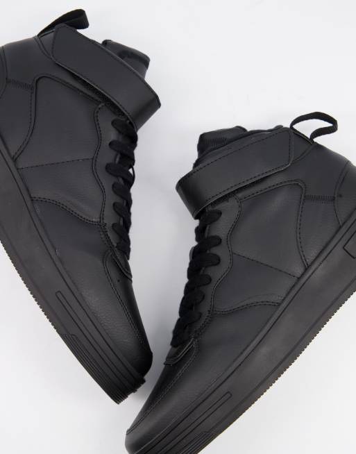 Black high 2025 top velcro sneakers