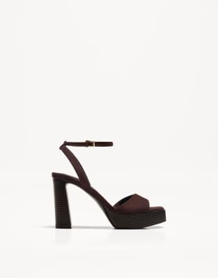  high heel platform sandals in light yellow