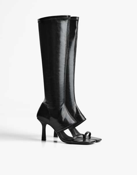 Bershka High-heel sandals in black - view 1