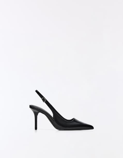 Bershka High-heel slingback shoes in black - view 1