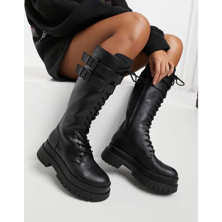 High leg on sale lace up boots