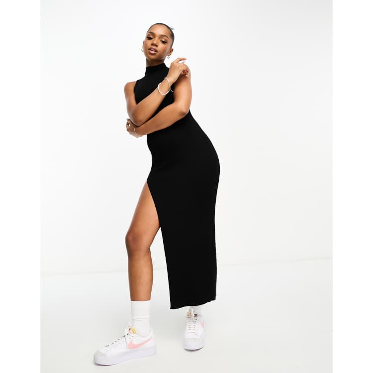 ワンピース Slit Neck Knitdress Norma Kamali x REVOLVE Halter Turtleneck Side Slit Gown in