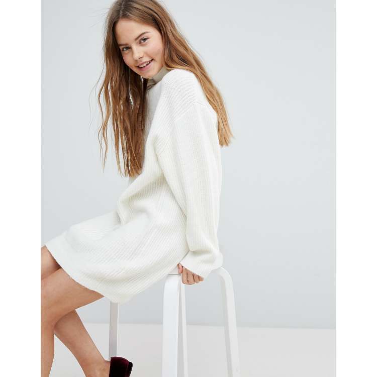 Bershka High Neck Knitted Sweater Dress ASOS