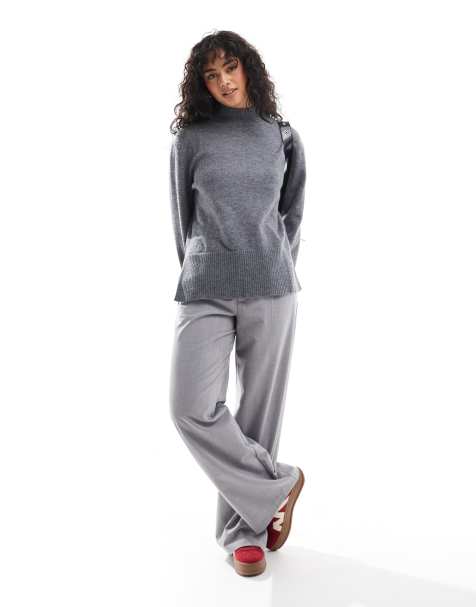 Bershka high neck sweater in gray - view 1
