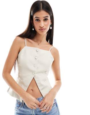 Shop Bershka High Neck Tailored Vest In Black