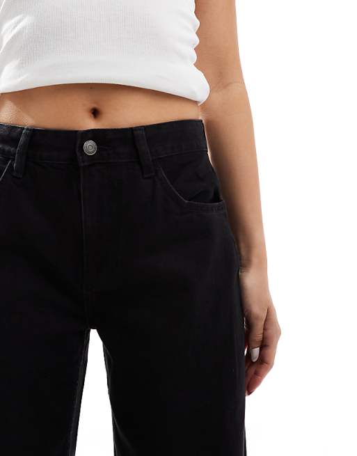 Bershka high rise wide leg jeans in black | ASOS Bershka high rise wide leg jeans in black | ASOS