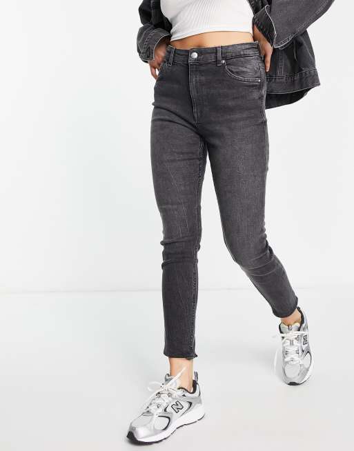 Bershka high waist skinny jean in grey | ASOS