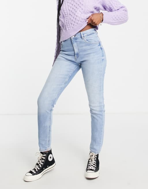 Retro High Skinny Jeans - Blue