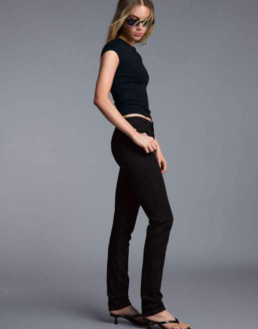 Bershka High-waist skinny jeans in black, 2 of 6