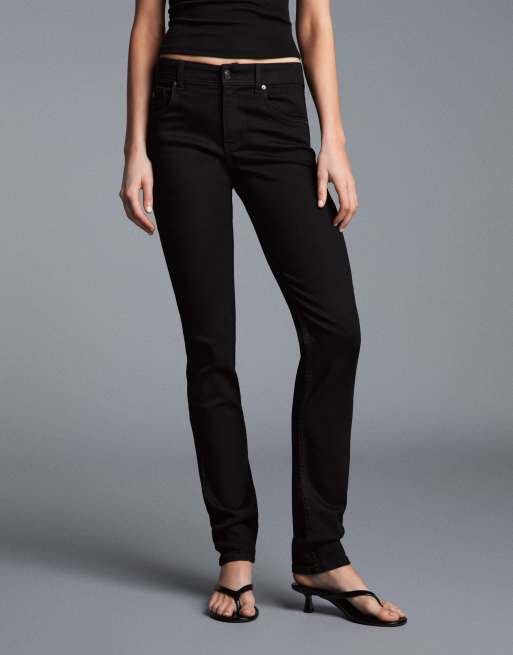 Bershka High-waist skinny jeans in black, 4 of 6