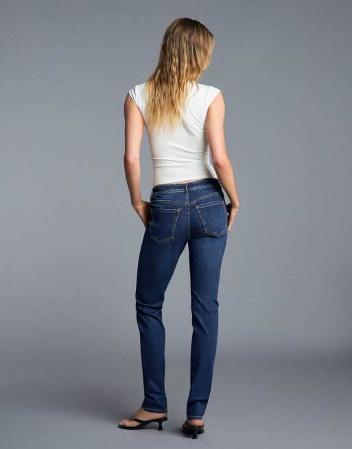 Bershka High-waist skinny jeans in denim blue, 3 of 6