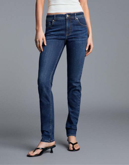 Bershka High-waist skinny jeans in denim blue, 4 of 6