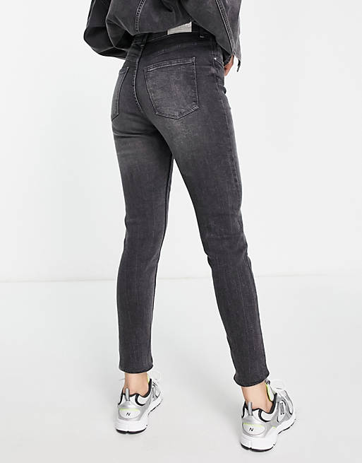 stel voor Welkom Springen Bershka high waist skinny jeans in gray | ASOS