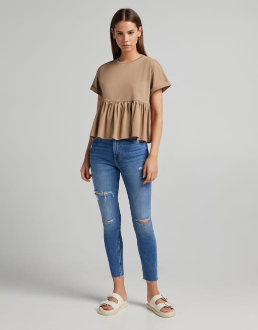 Bershka denim best sale skinny high waist