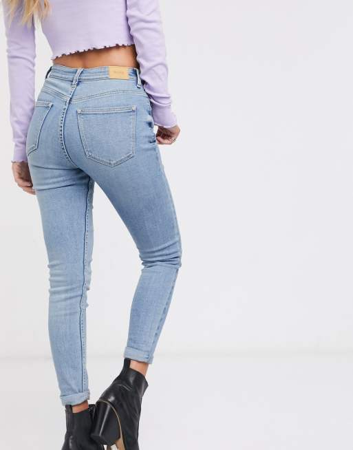 Bershka SUPER HIGH-WAIST - Jeans Skinny Fit - light blue 