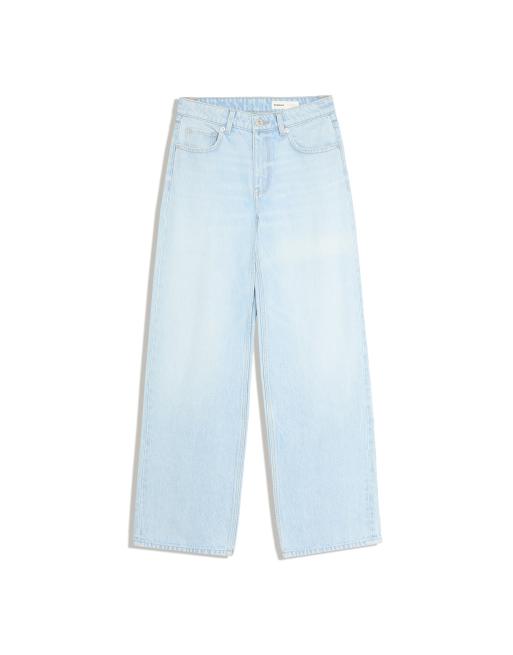 Bershka High-waist wide straight-leg jeans in light bue, 2 of 2