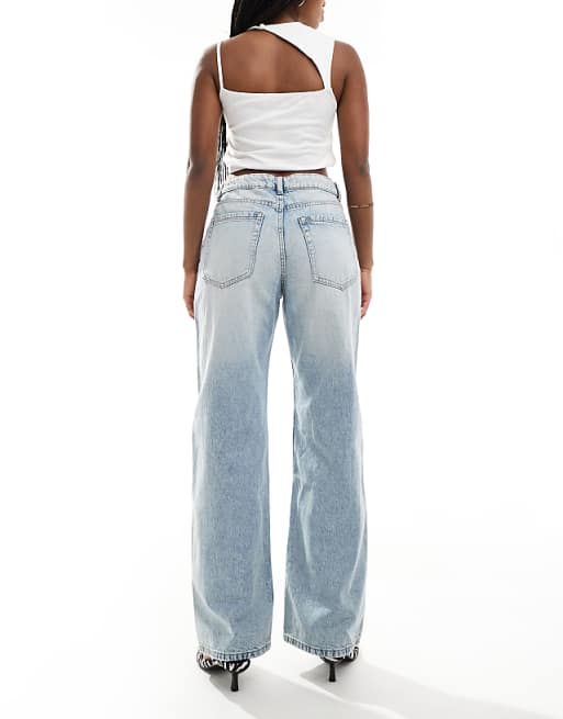 Bershka high waisted baggy wide leg jeans in dirty light Bershka high waisted baggy wide leg jeans in dirty light
