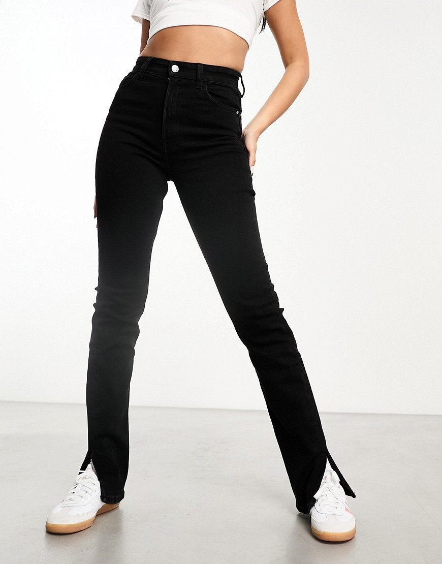 high waisted bootcut jeans in black