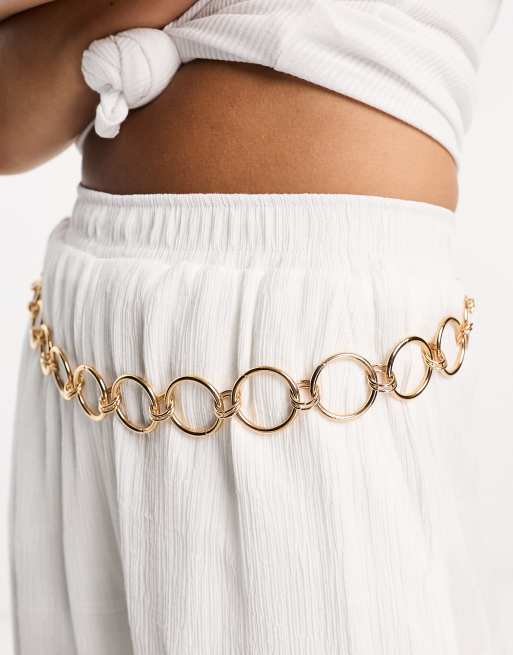 Bershka high waisted crinkle trousers in white, 3 of 4