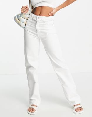 white straight cut jeans