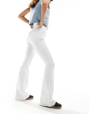 Bershka high waisted flared jeans in white