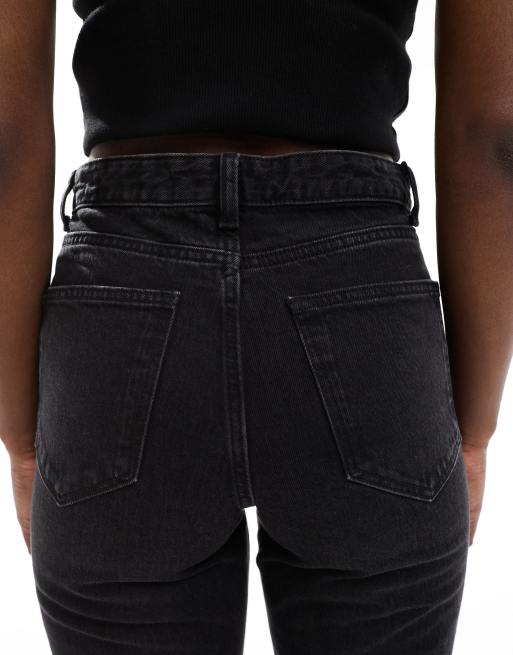 Bershka high waisted ultra comfort fit mom jeans in black ASOS