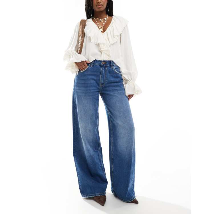 【PORTERNA】Bellingham washed wide jeans Wide Leg Jeans - Washed Mid Blue | Filippa K
