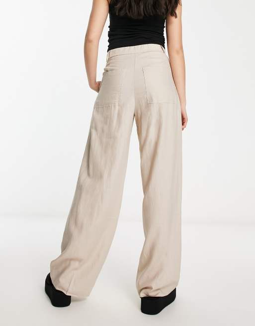 Linen Pants BROOKLYN, High Waisted Wide Leg Pants, Relaxed