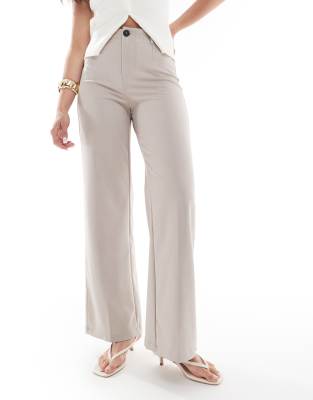 BERSHKA HIGH WAISTED WIDE LEG TAILORED PANTS 