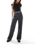 [Bershka] Bershka high waisted wide leg tailored pants in charcoal-Grey 14 GREY