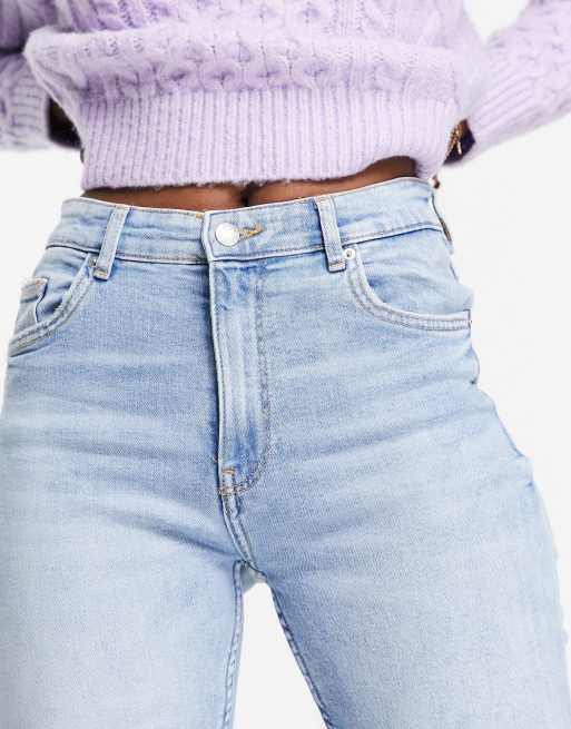 Bershka - Højtaljede skinny-jeans i vintage-blå, 4 af 4