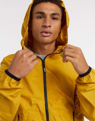 mustard hooded jacket