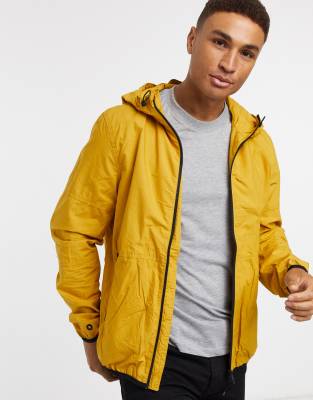 mustard hooded jacket