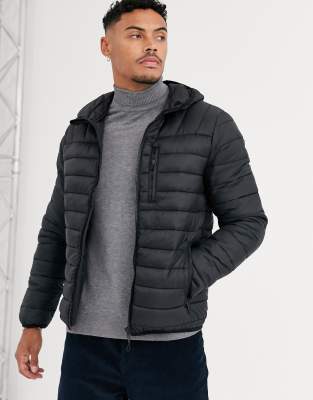 bershka puffer jacket with hood