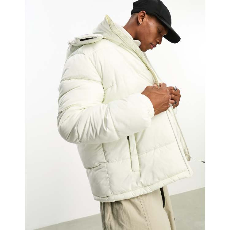 Bershka hooded puffer jacket hotsell