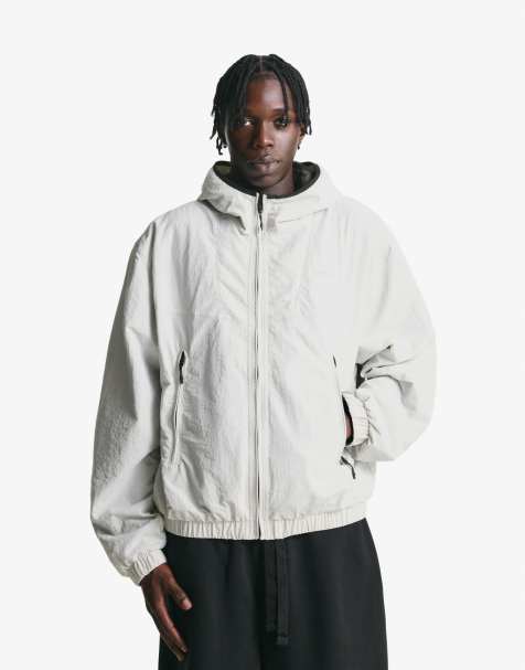 Bershka Hooded technical jacket in beige - view 1