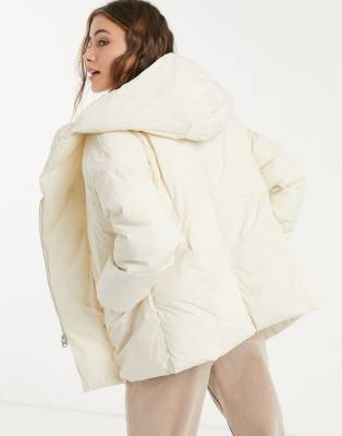 wrap over puffer coat