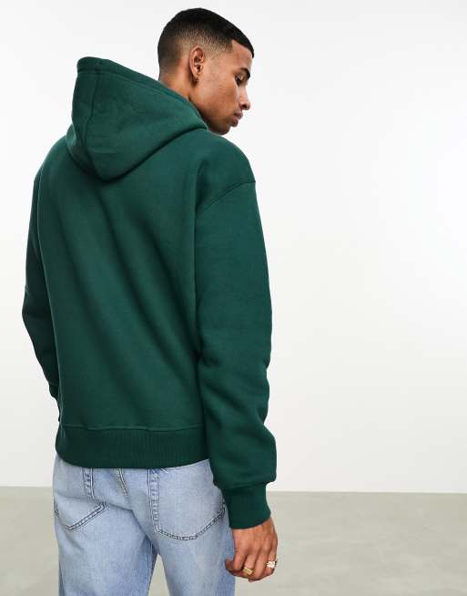 Bershka hoodie in forest green