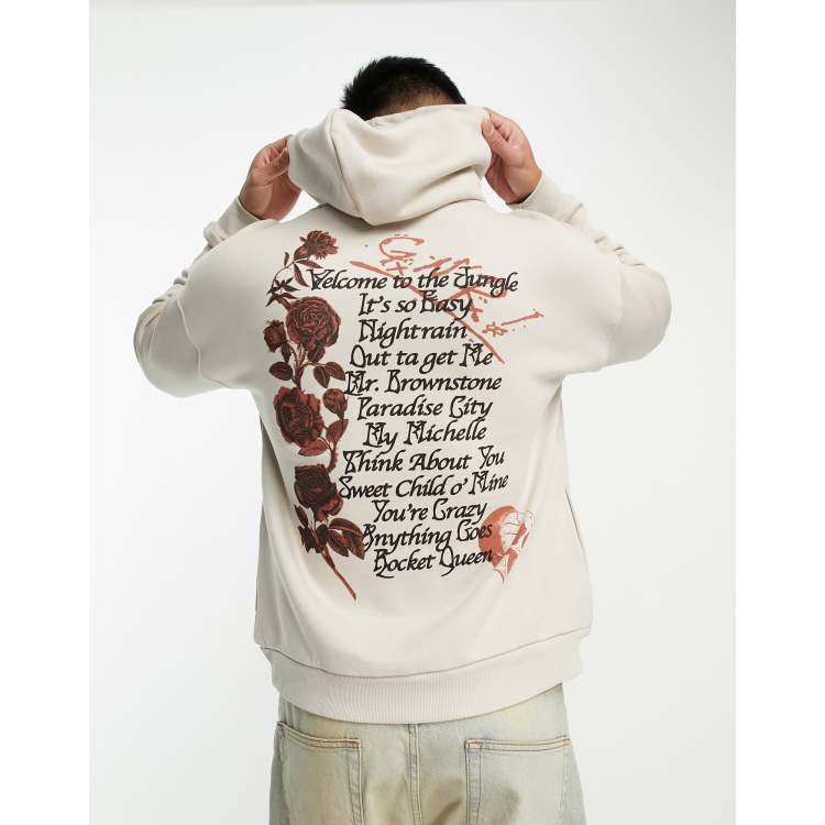 Bershka Hoodie met Guns N Roses print in stone ASOS