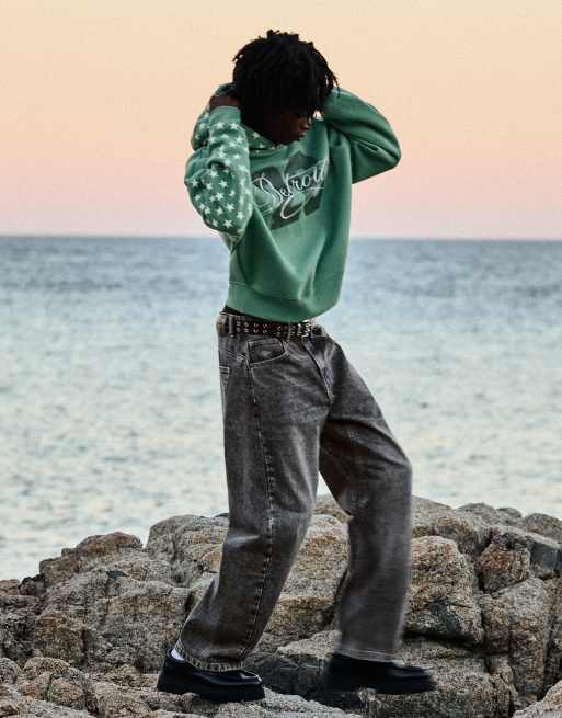 Bershka hoodie met print in blauw, 3 van 6