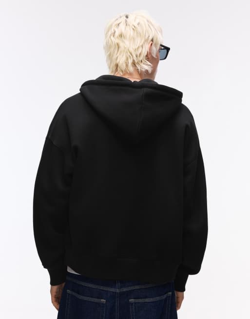 Bershka - Hoodie met rits in zwart, 2 van 4