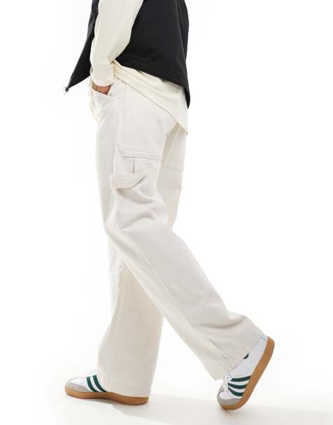 Bershka – Hose im Zimmermann-Stil in Ecru - view 1