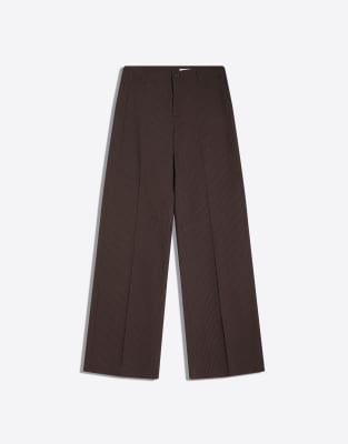 Hose in Braun mit weitem Bein Braun 36