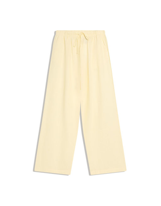Bershka – Hose in Hellgelb mit hohem Leinenanteil und elastischem Bund, 4 von 4