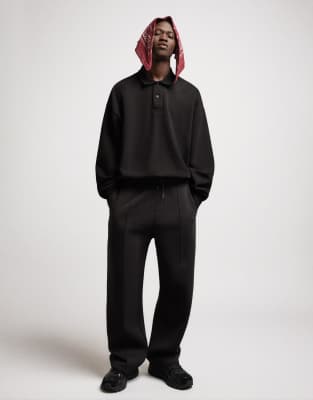 Hose mit weitem Bein in Schwarz Schwarz XS