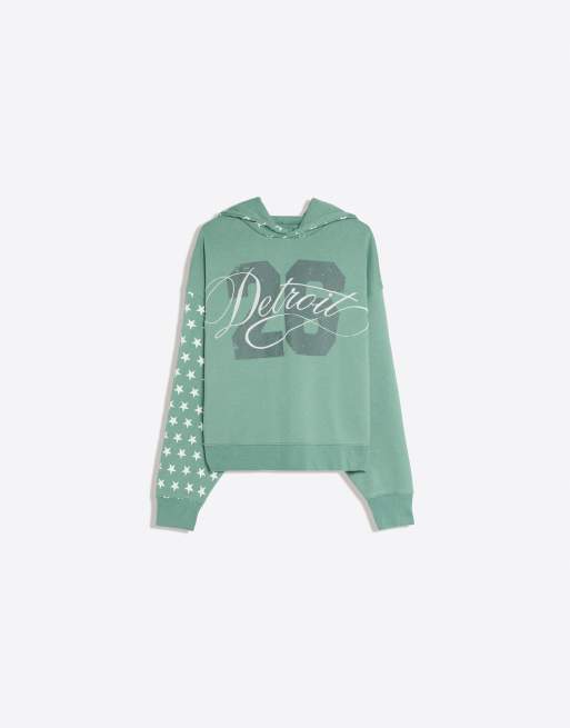 Bershka hættetrøje med print i blå, 5 af 6