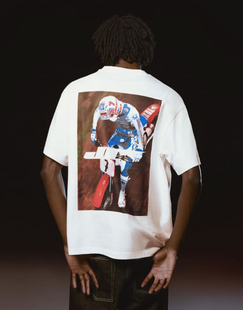 Bershka - Hvid kortærmet T-shirt med Honda-racerprint - view 1