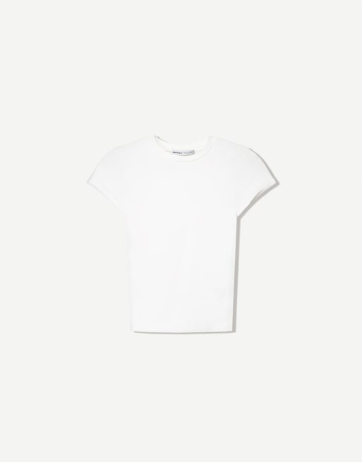 Bershka - Hvid kortærmet T-shirt med rund hals, 5 af 6